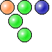 grupo com 3 bolhas verdes